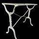 Parisian bistro table in cast iron and gray marble 1900