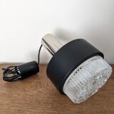 Vintage metal suspension black chrome and glass