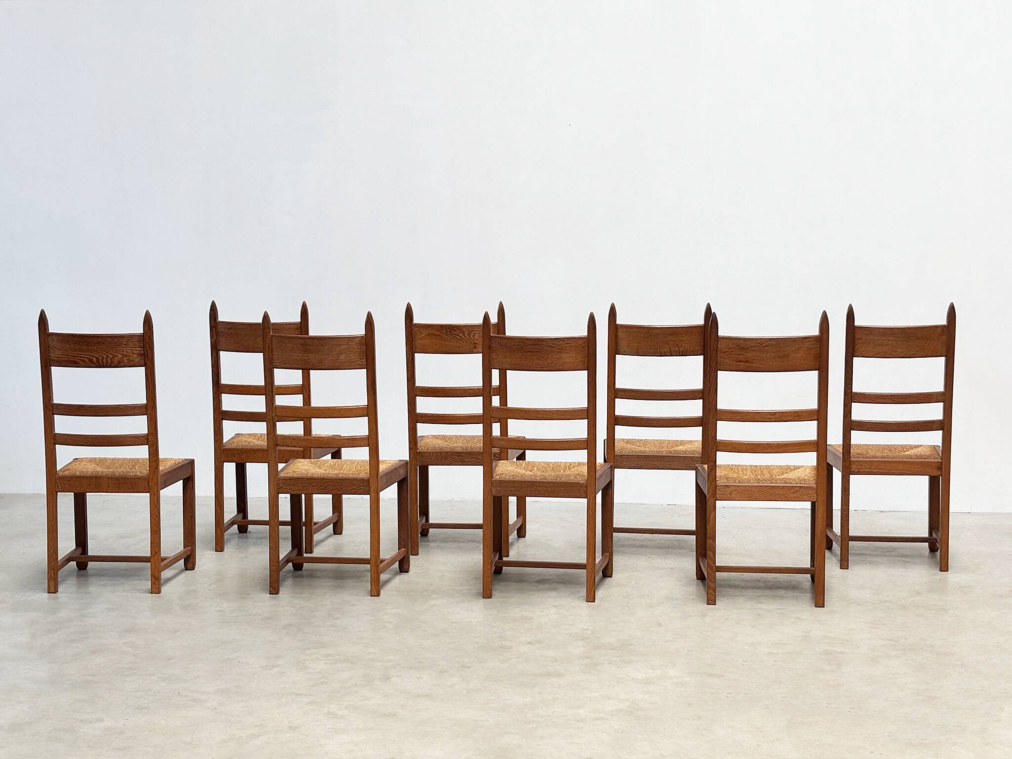 Set of eight French dining chairs