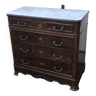 Old chest of drawers with 4 drawers and white marble