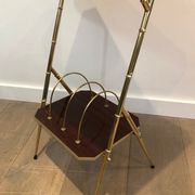 Mahogany and gold metal harness faux-bamboo way. french work. around 1970