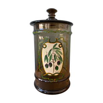 Smoked glass apothecary pot