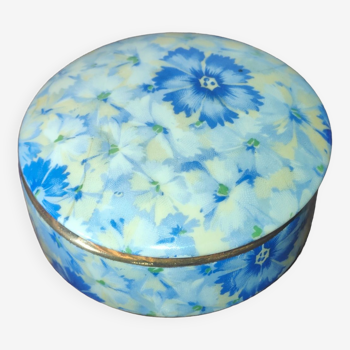 Limoges jewelry box France A decorated with blue flowers
