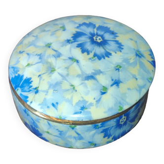 Limoges jewelry box France A decorated with blue flowers