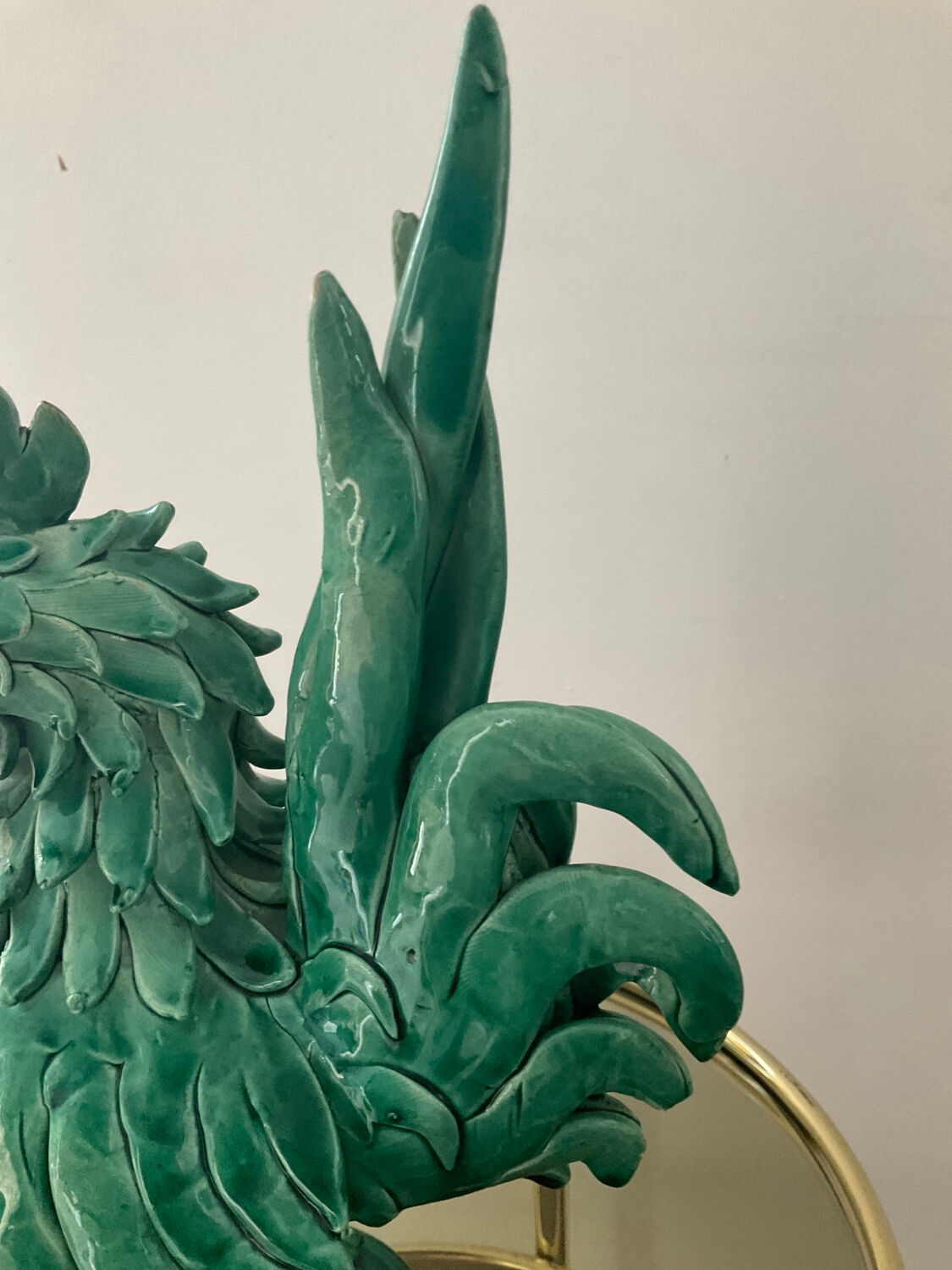Vintage enamelled ceramic rooster