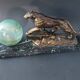 Panther desk lamp in spelter on a black and white marble base 1925