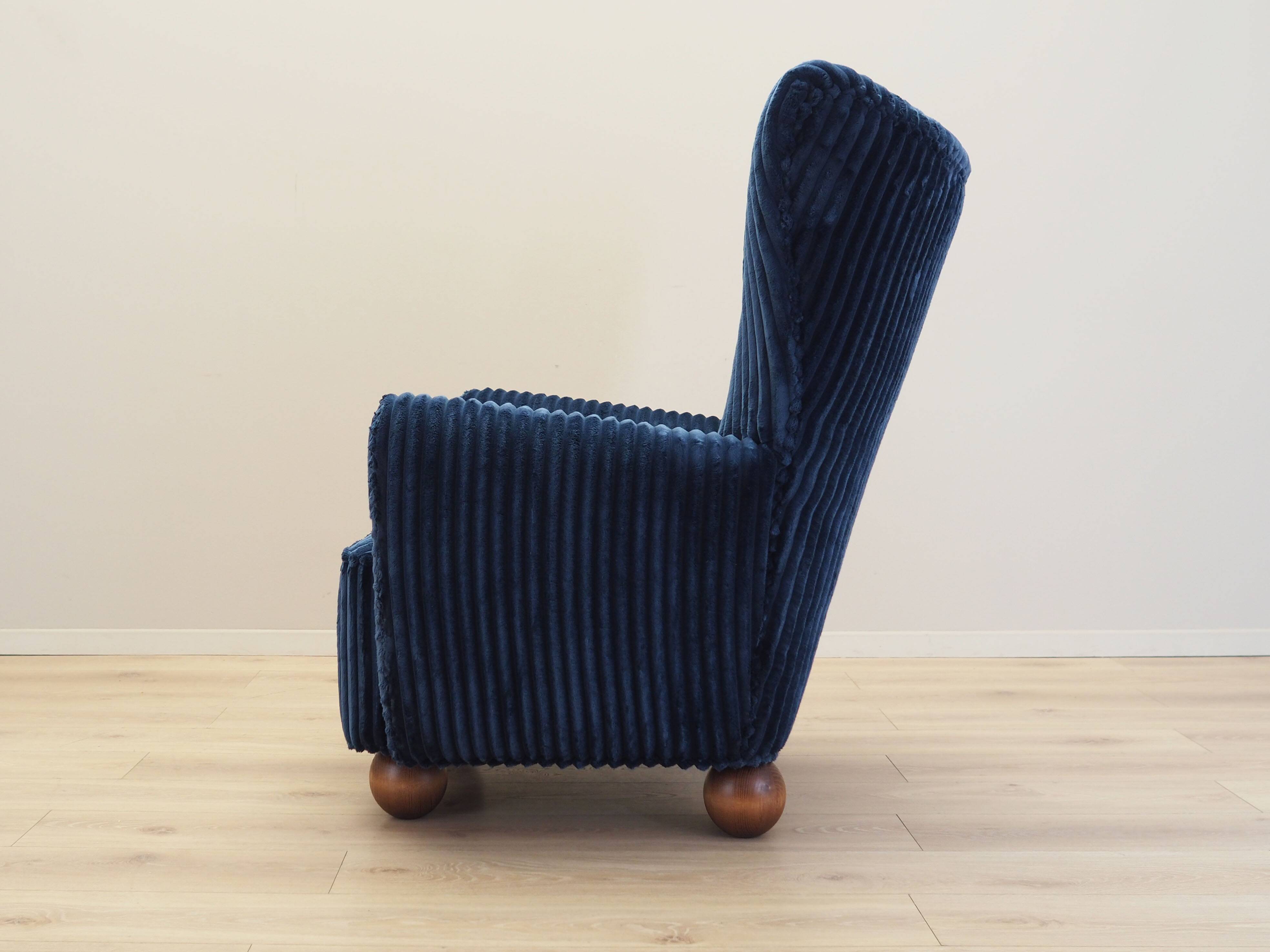 Navy blue armchair, Scandinavian design, production: Denmark