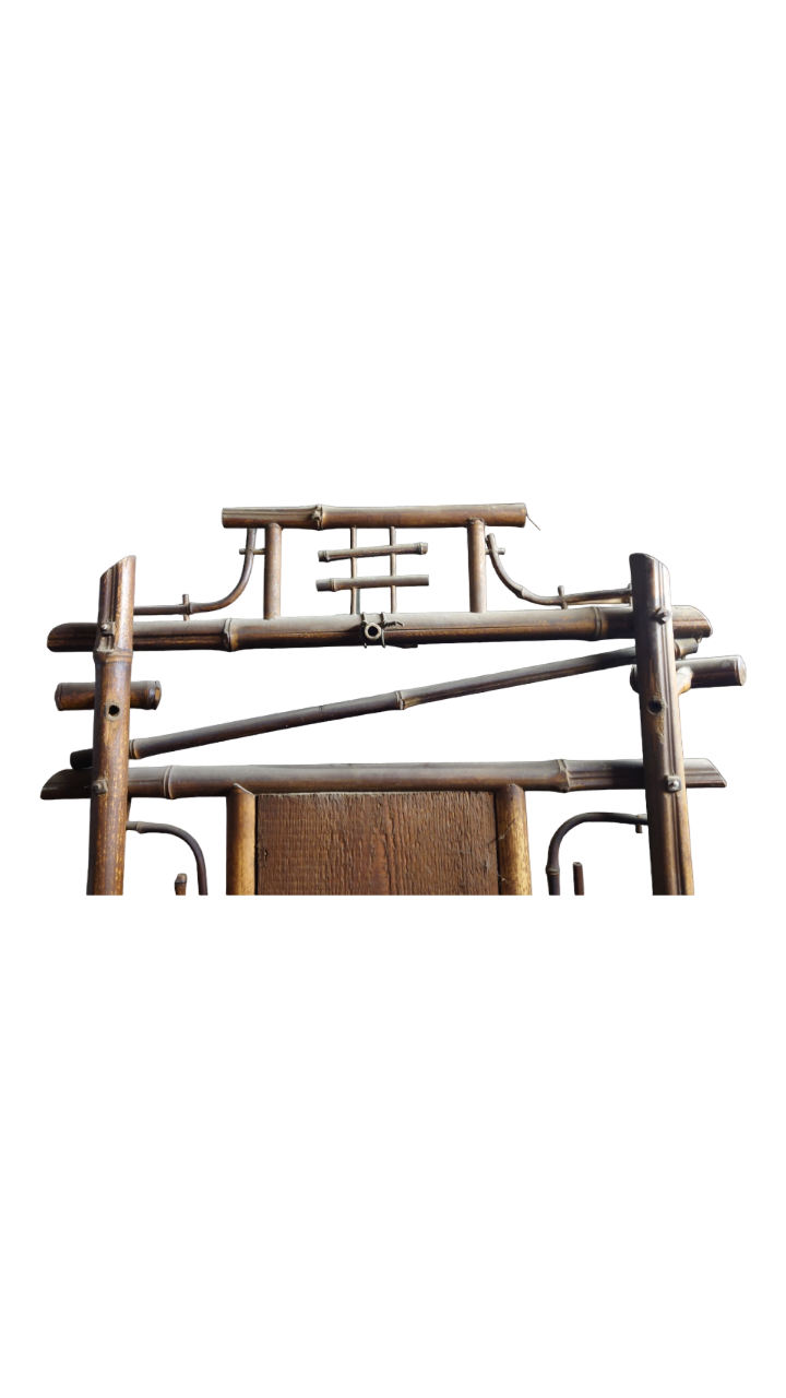 Bamboo coat rack with late nineteenth mirror
