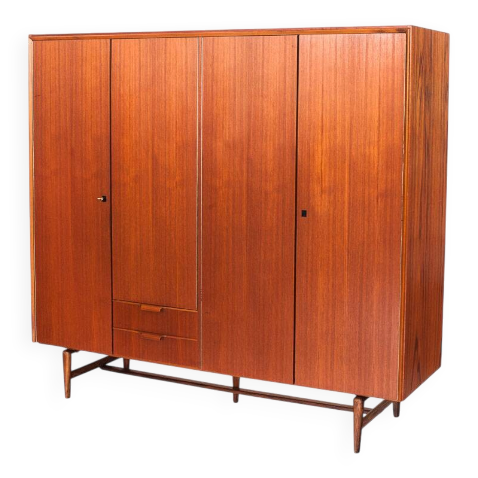 Vintage Scandinavian/Mid Century wardrobe in teak wood, France, 60s.