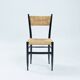 Chaises italiennes Chiavari en hêtre et paille noires, années 1950