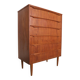 Mid-Century Modern Danish Chest of Six Drawers, Tallboy in Teak, Denmark, 1960
