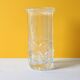Small Vase / Vintage Clear Leaf Pattern Textured Glass Flower Vase Fidenza