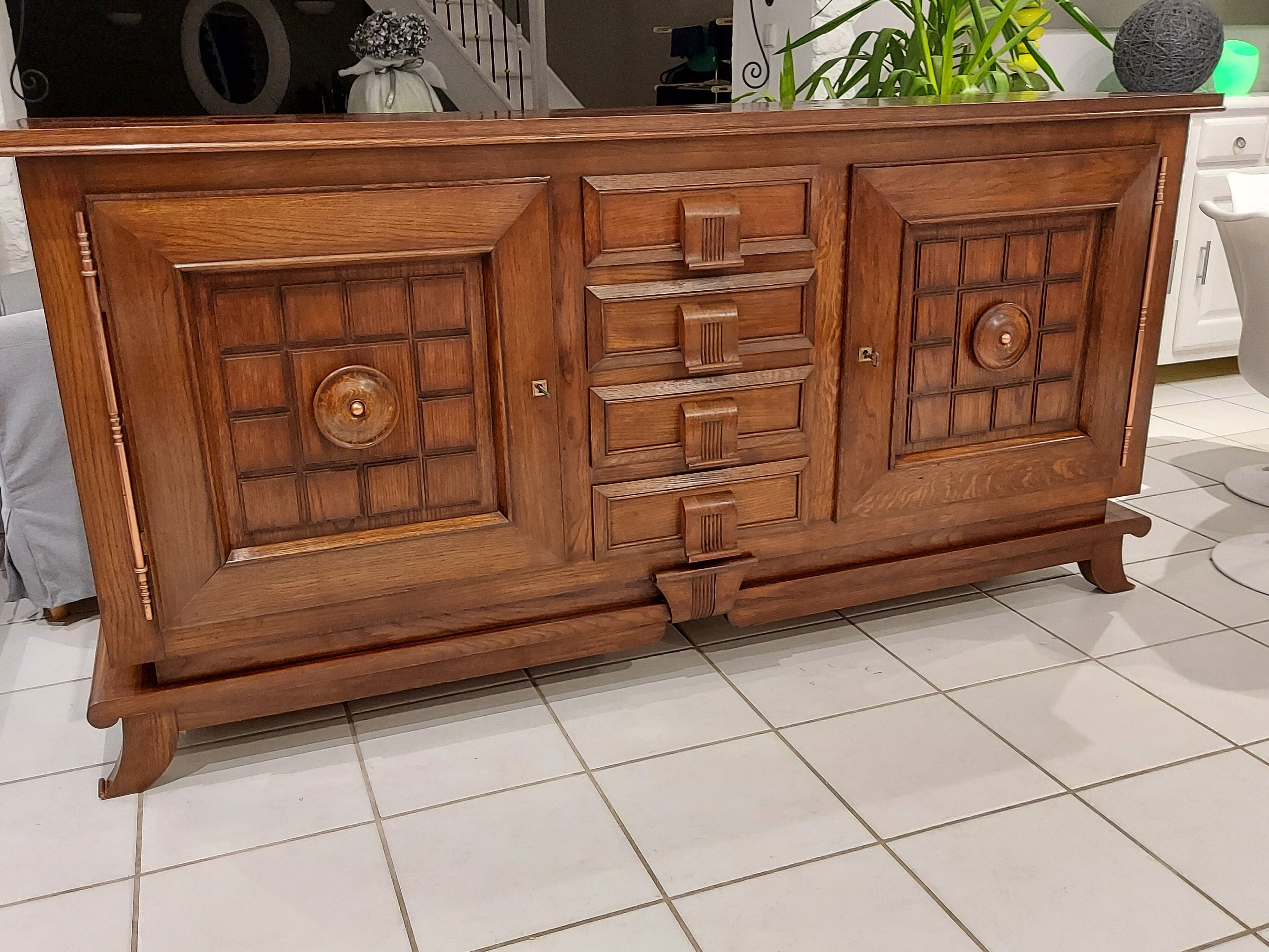Enfilade oak Brutalist Art Deco 1940s