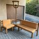 Corner bench and incorporated floor lamp guillerme et chambron