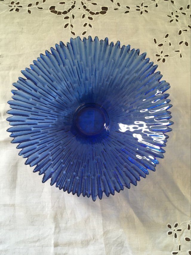 Cobalt blue glass dish