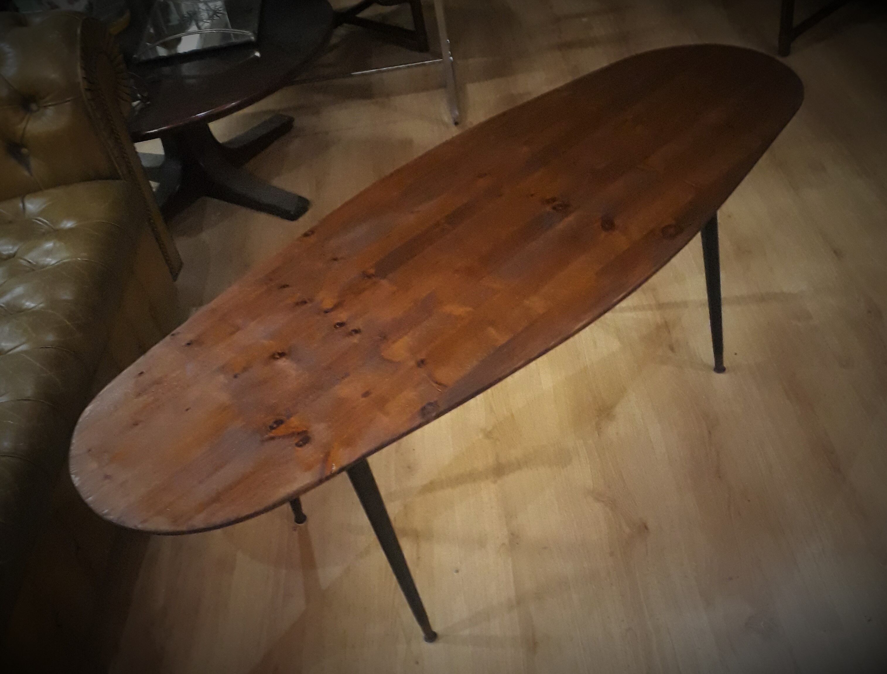 Oval table 1950 a 70 (scandinavian) 137xh49x53 feet compass