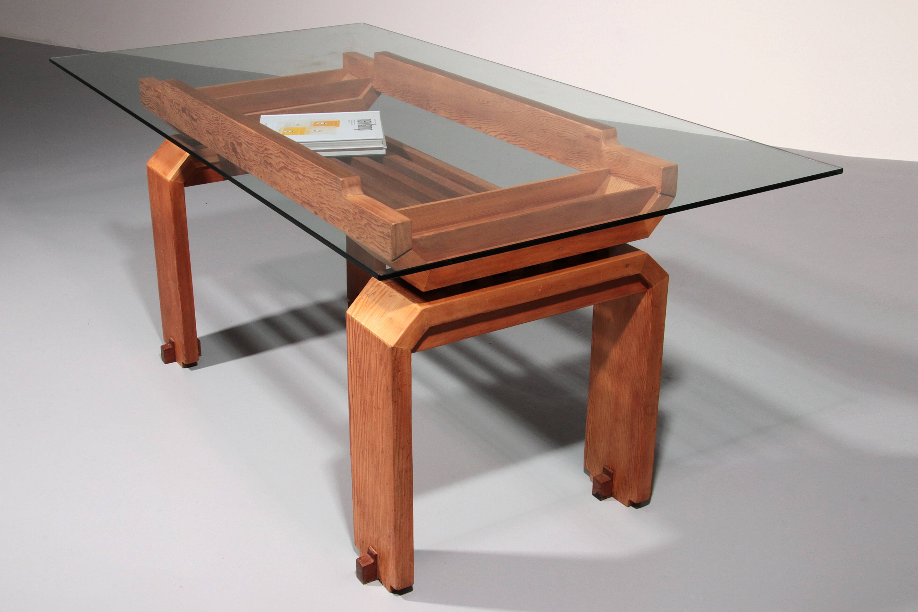 Italian Elegance: The Mid-Century Pine Dining Table 1960