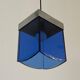 Art Deco ceiling light in blue glass and chrome, 1950s, Italy