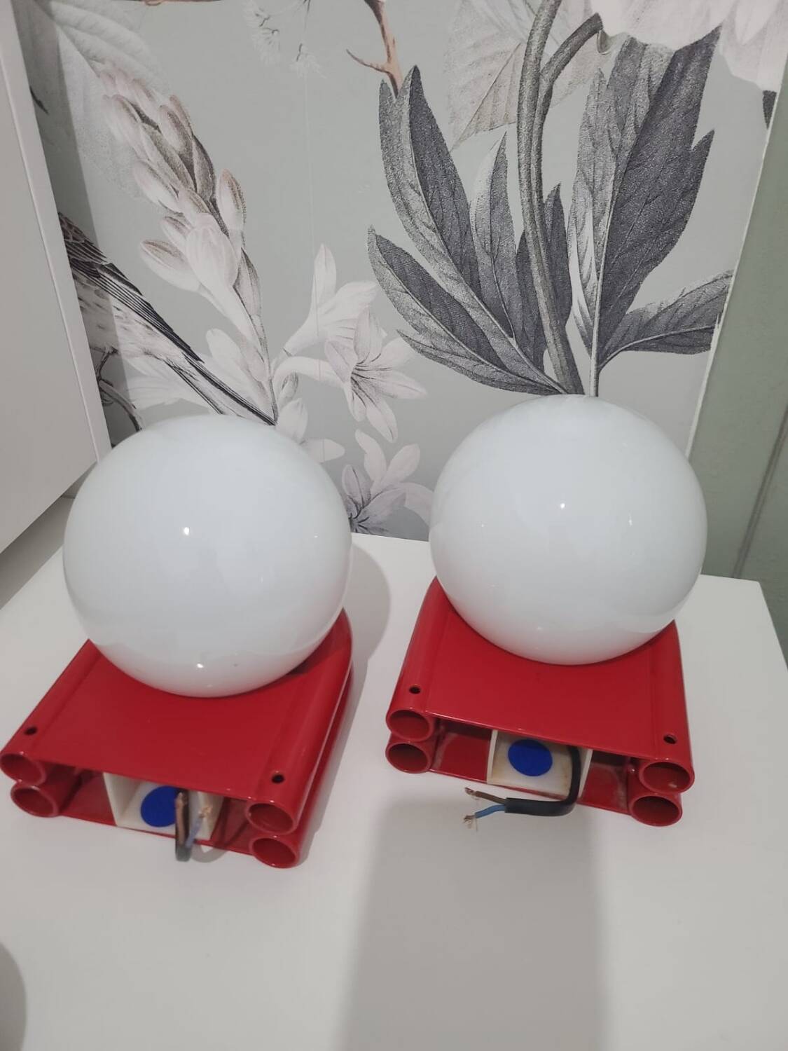 Pair of space age wall lights