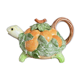 Théière aux oranges et feuilles, americaine en majolique, Fitz & Floyd