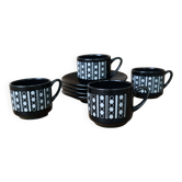 Ensemble à café vintage Black Ditmar Urbach Tchécoslovaquie