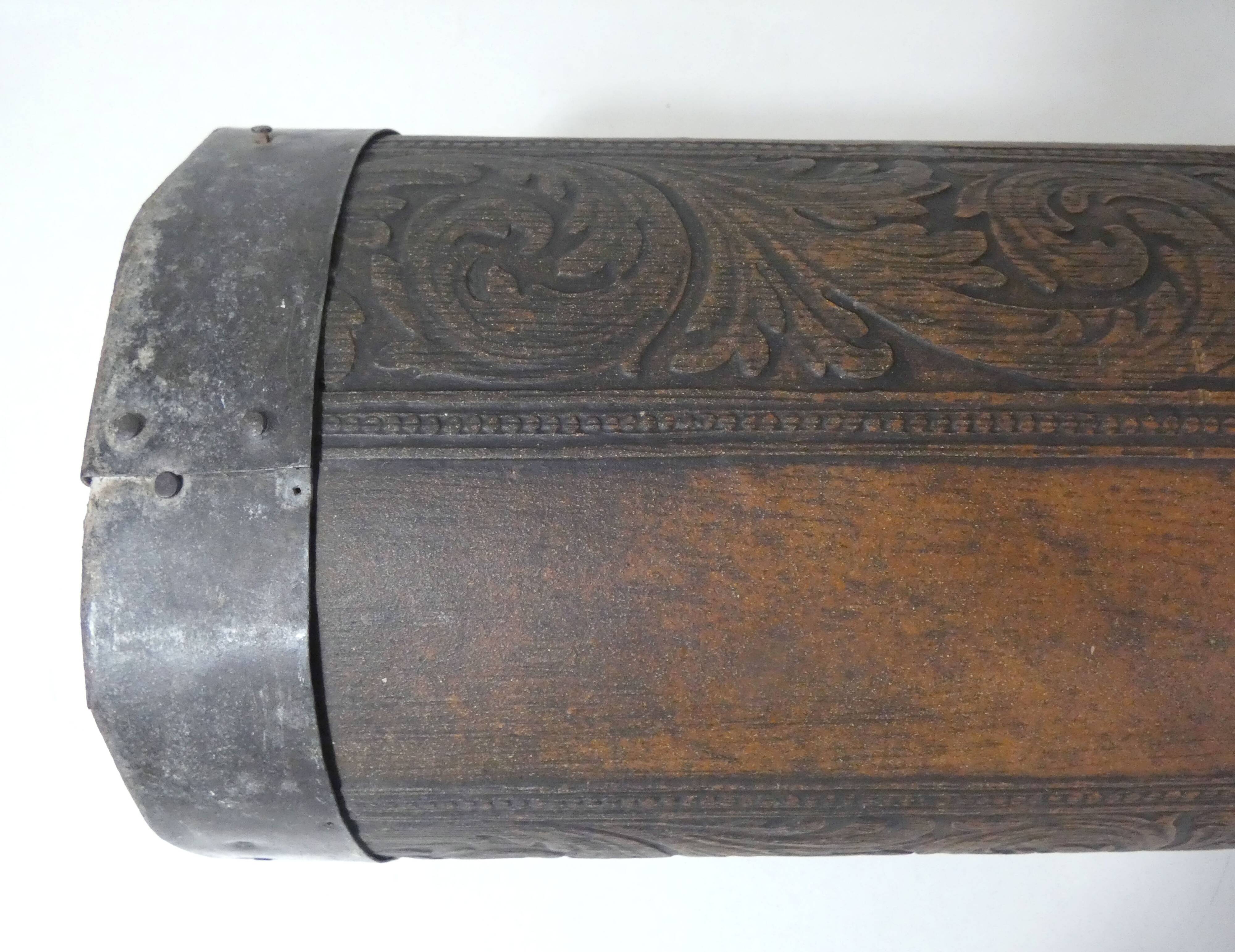 old carved wooden umbrella stand