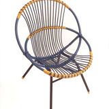 Blue rattan chair
