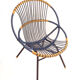 Fauteuil rotin bleu