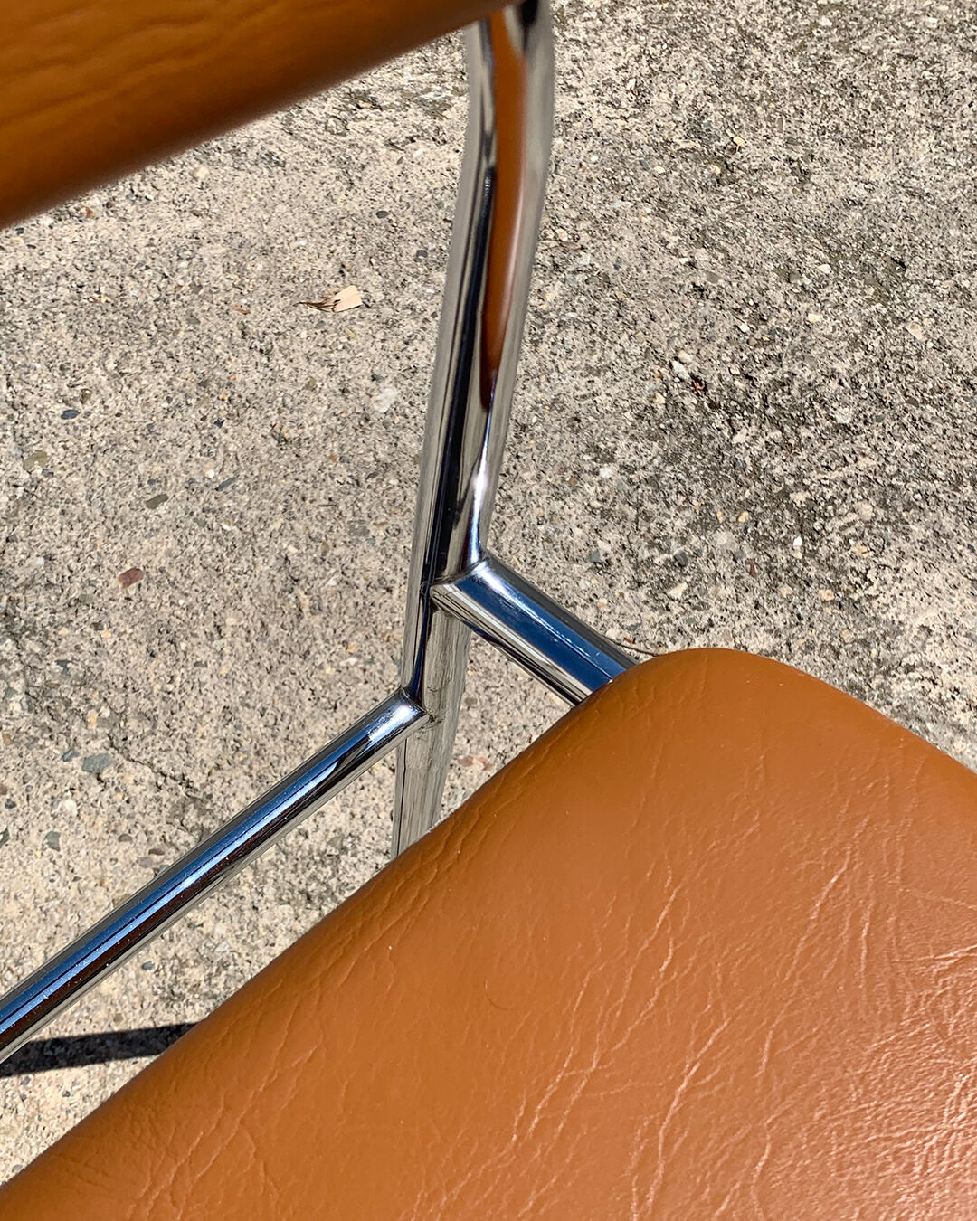 Chair skaï chrome brown