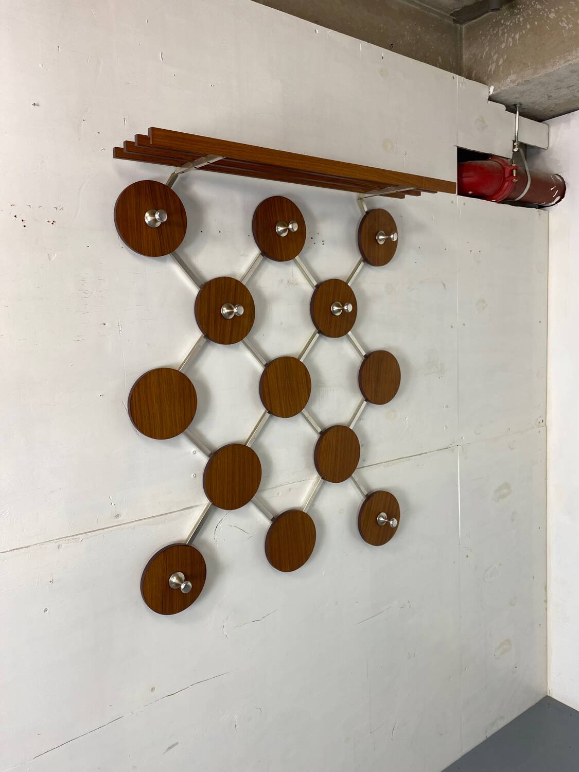 Vintage, Scandinavian Mid-Century Teak and Metal Coat Rack, 1960s