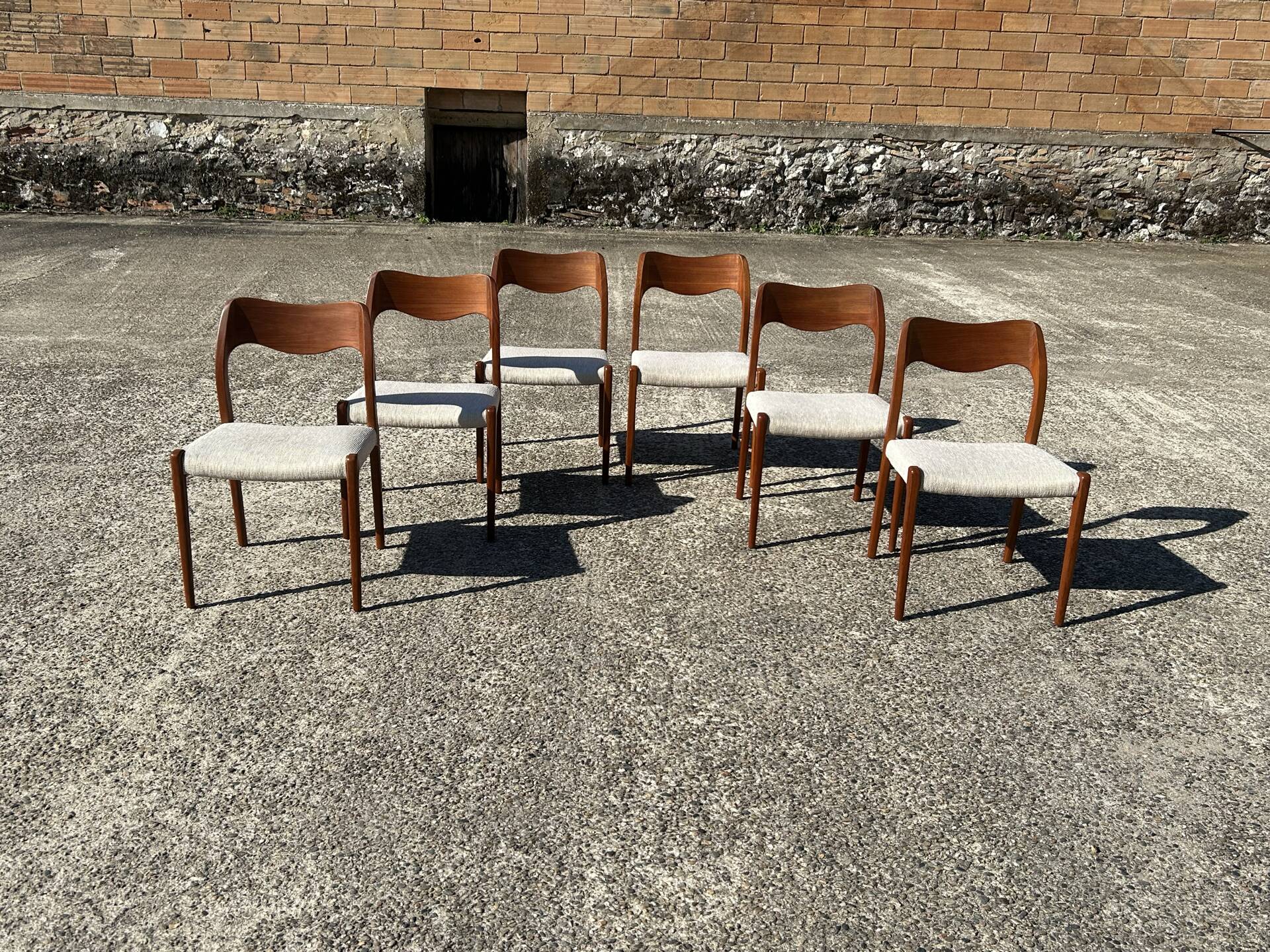 Lot of 6 teak chairs by Niels Otto Møller model 71.
