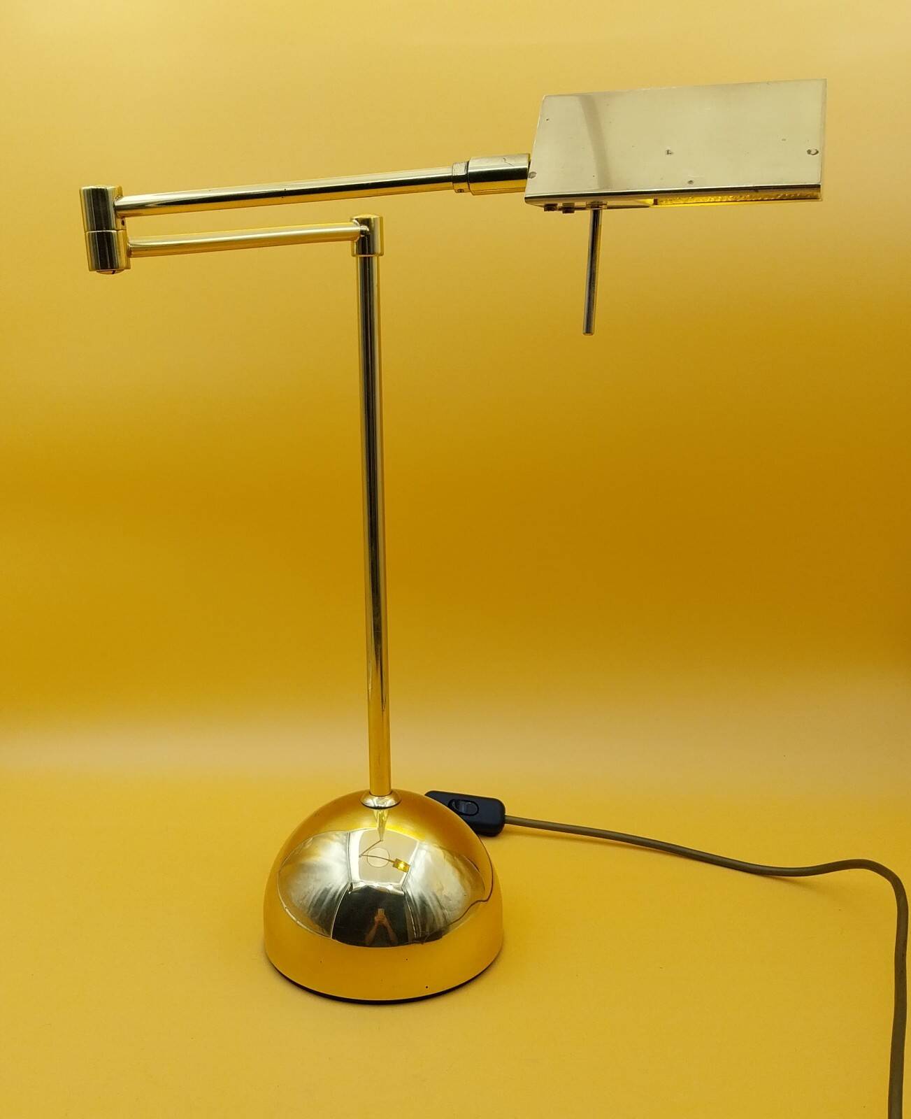 Lampe à bras pivotant en laiton Sölken Leuchten année 70