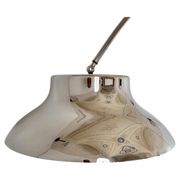 Flexible chromed arc floor lamp with Carrara marble base, Italy 1960s