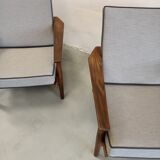 Paire de fauteuils en teck des années 1960, design hollandais