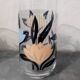 Verres à jus vintage décor floral