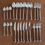 24-piece vintage stainless steel cutlery set with spiral handles - cutlery set