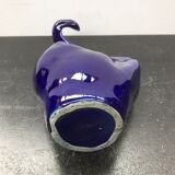 Ancien vase céramique bleue forme cygne vintage