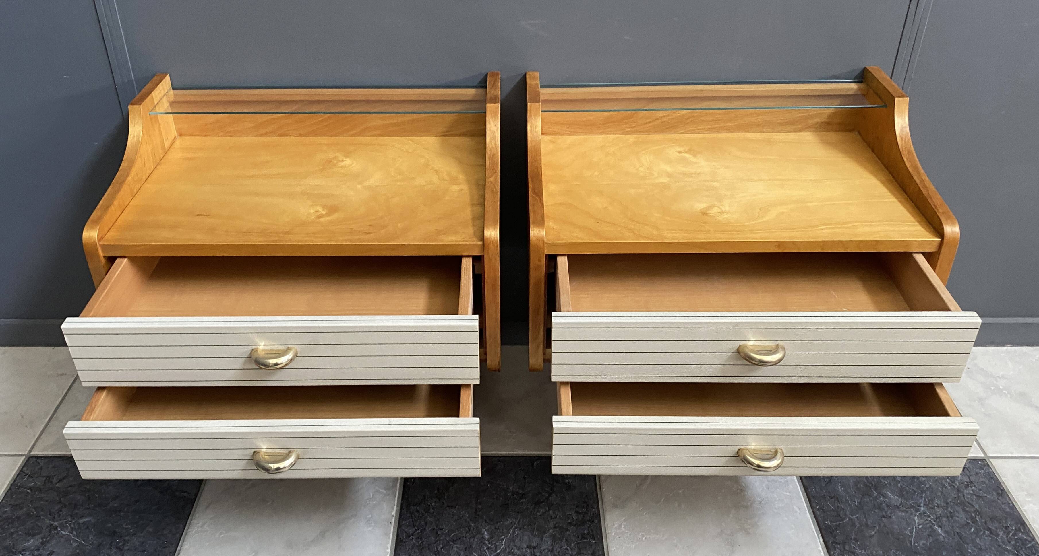 Set of 2 1960s bedside tables