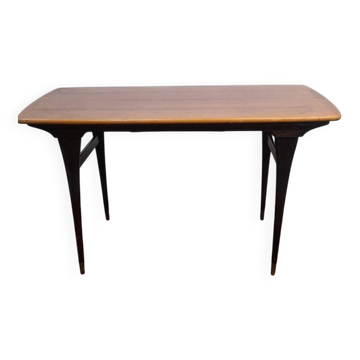 Table basse scandinave en teck et laiton, années 60