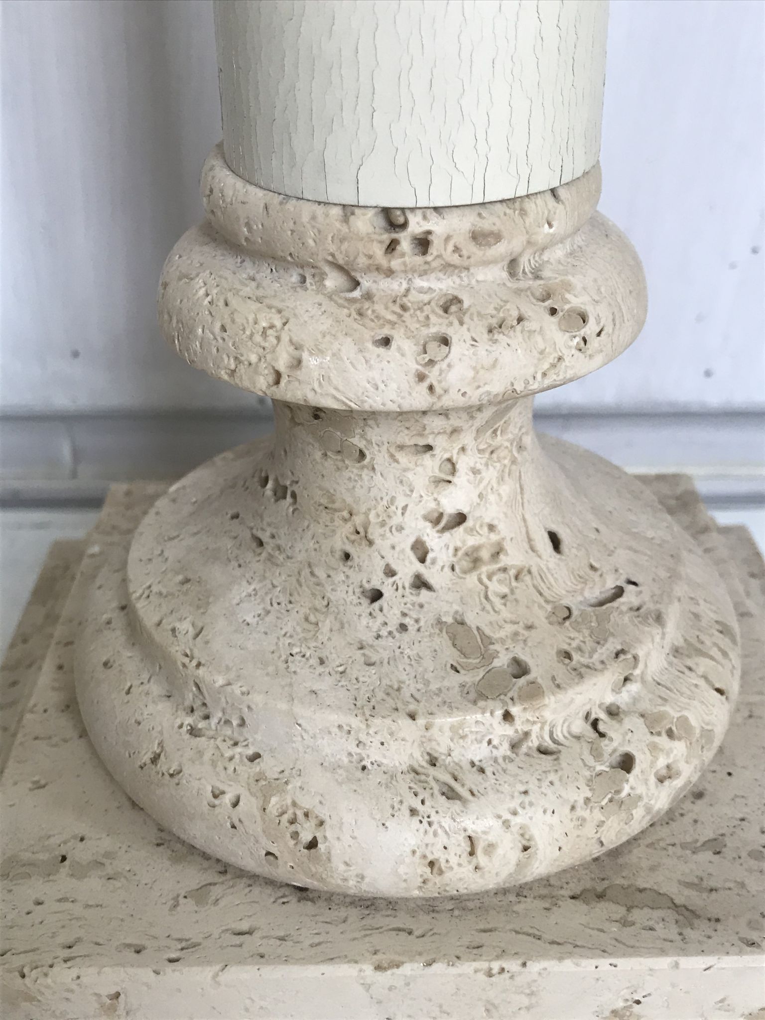 Pied de lampe en pierre le dauphin vintage 55cm