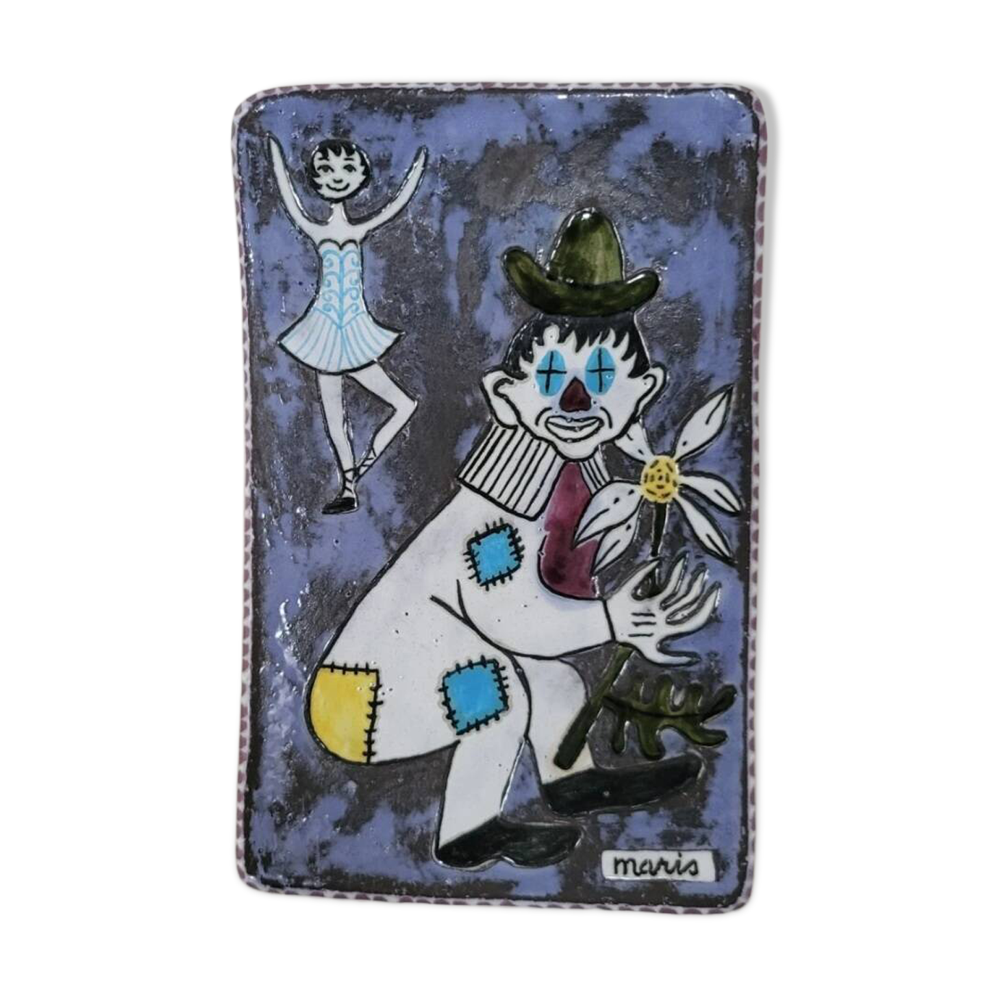 Ceramic catchall by Mari Simmulson for Upsala-Ekeby "The Clown and the Dancer"
