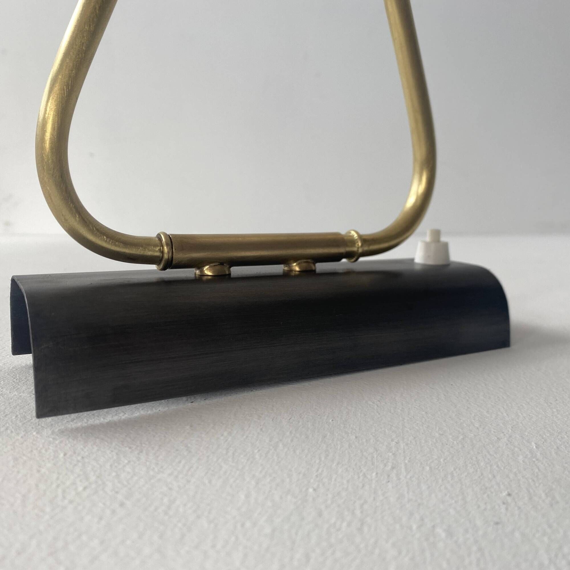Old brass and prismatic glass xxl stem lamp