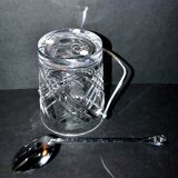 Vintage Crystal Ice Bucket - Ice Cube Pot and Spoon Signed Sèvres