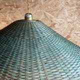 Suspension in green braided rattan