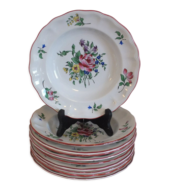 Lot de 10 assiettes creuses KG Lunéville réverbère