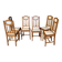 6 chaises en chêne et cuir blanc cassé