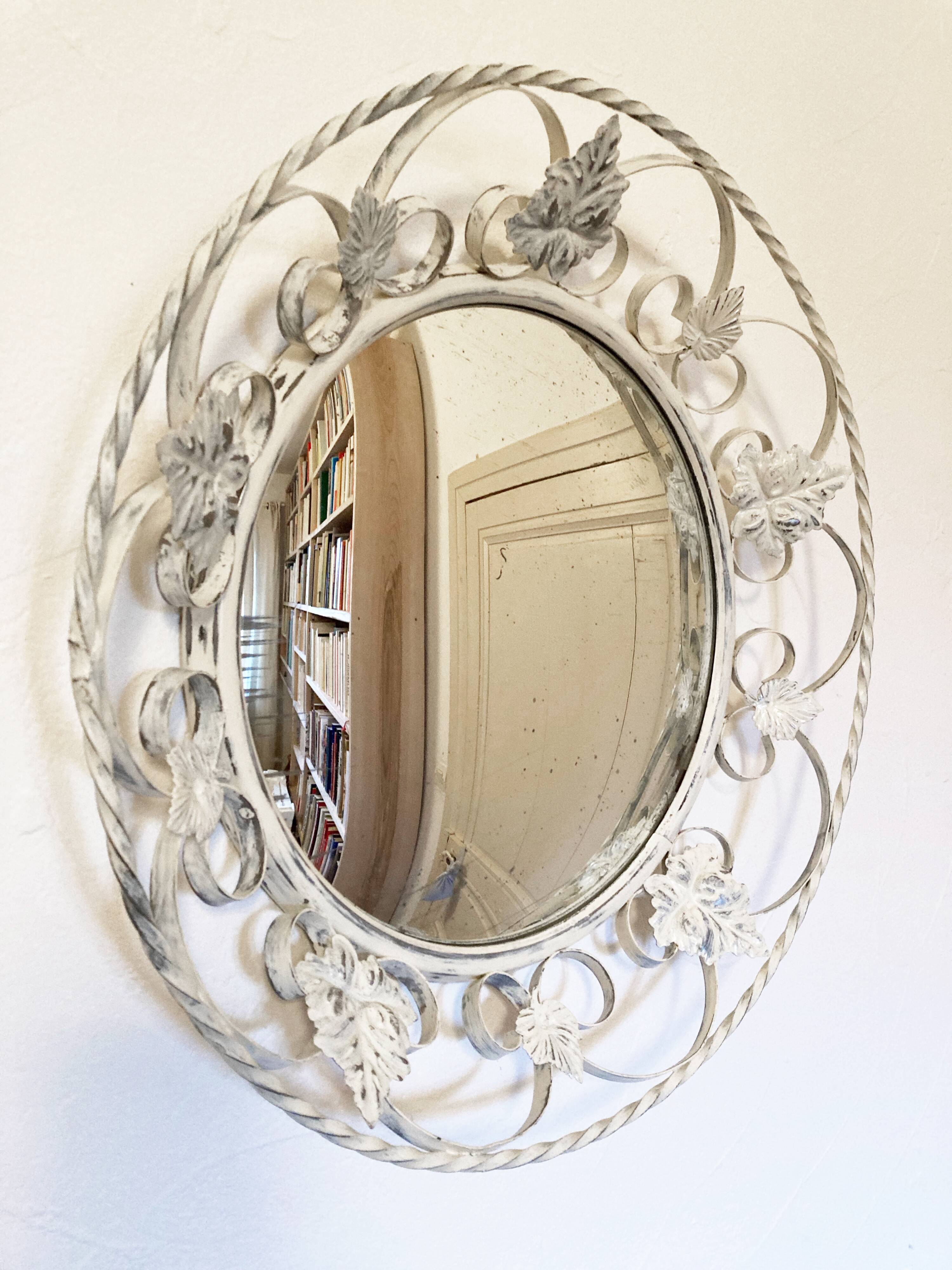 Miroir convexe en fer forgé, Angleterre années 1950