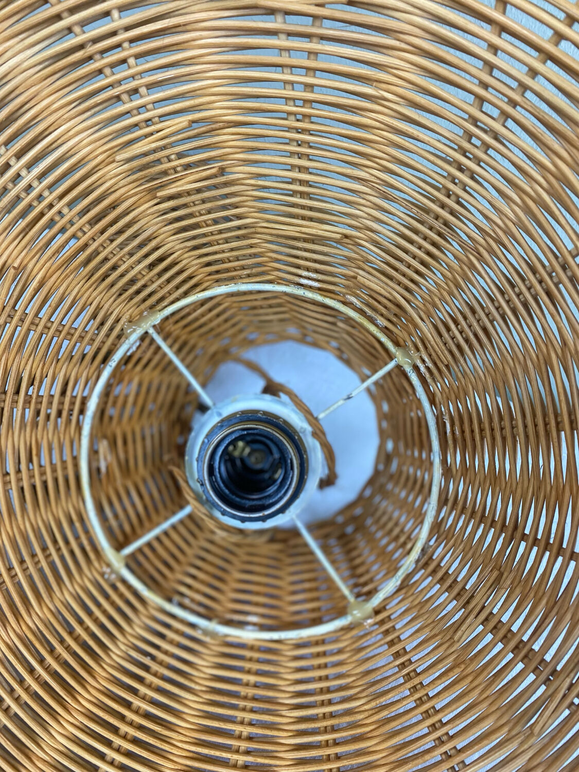 Vintage wicker pendant light