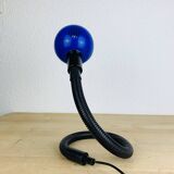 Blue flexible snake lamp, 80s, vintage