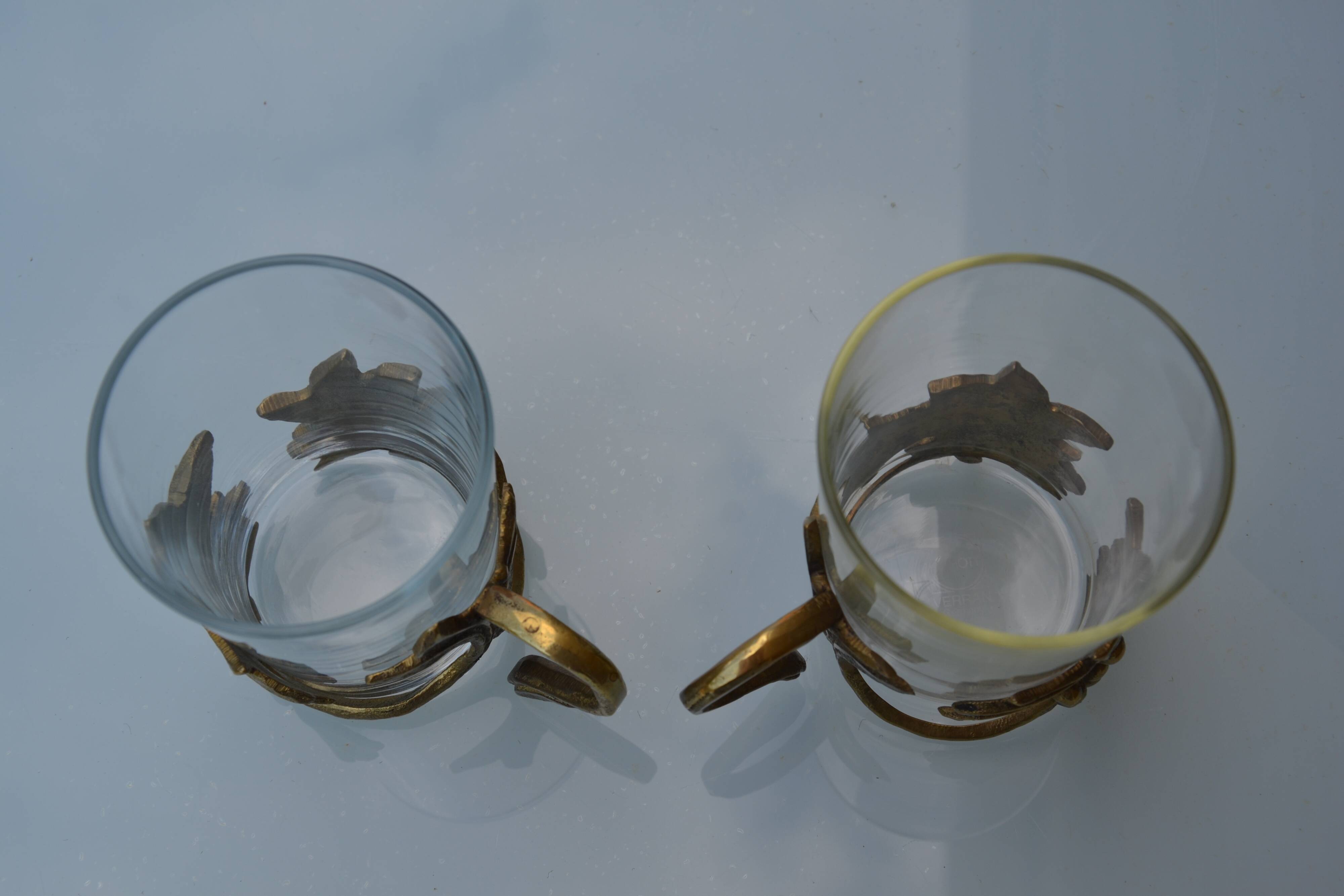 2 cups/art deco tea glasses